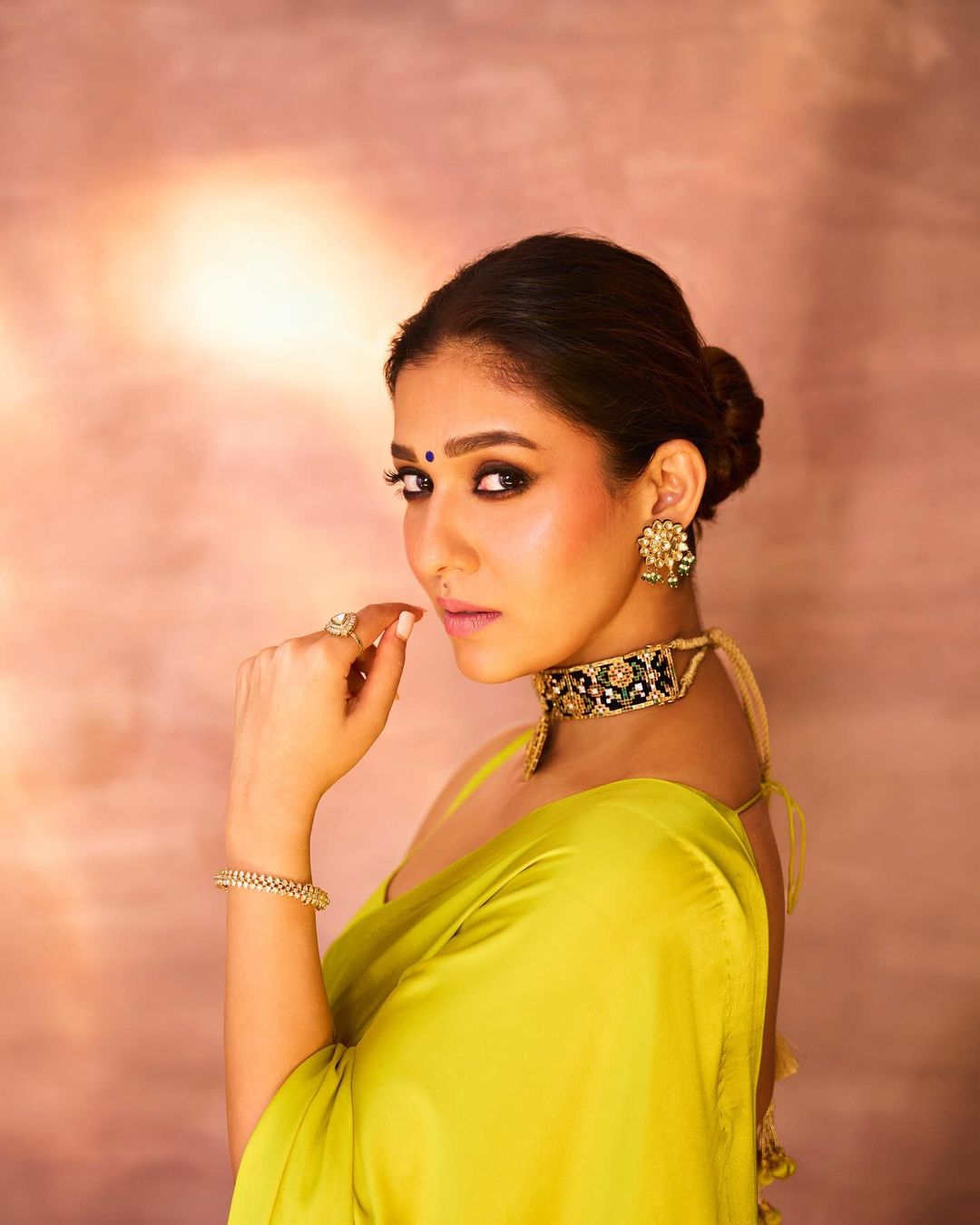 South Indian Actress Nayanthara in Green Saree4